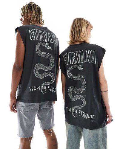 Débardeur unisexe oversize avec imprimés Nirvana sous licence - délavé - Asos Design - Modalova