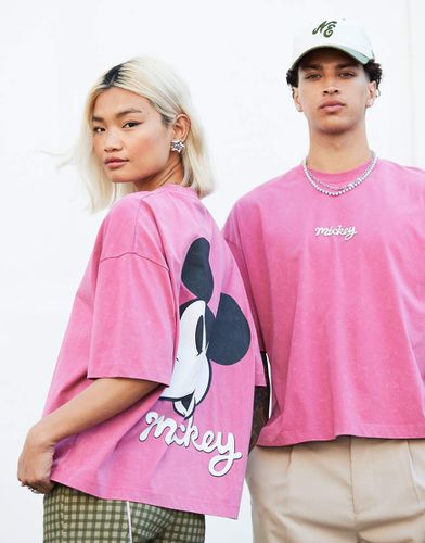 Disney - T-shirt unisexe coupe carrée oversize avec imprimé Mickey Mouse - Asos Design - Modalova