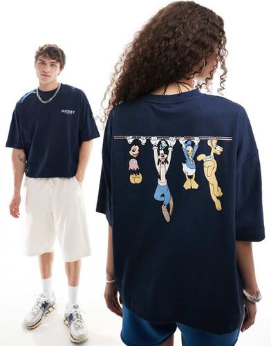 Disney - T-shirt unisexe coupe carrée oversize avec imprimés Mickey Mouse et ses amis - Asos Design - Modalova