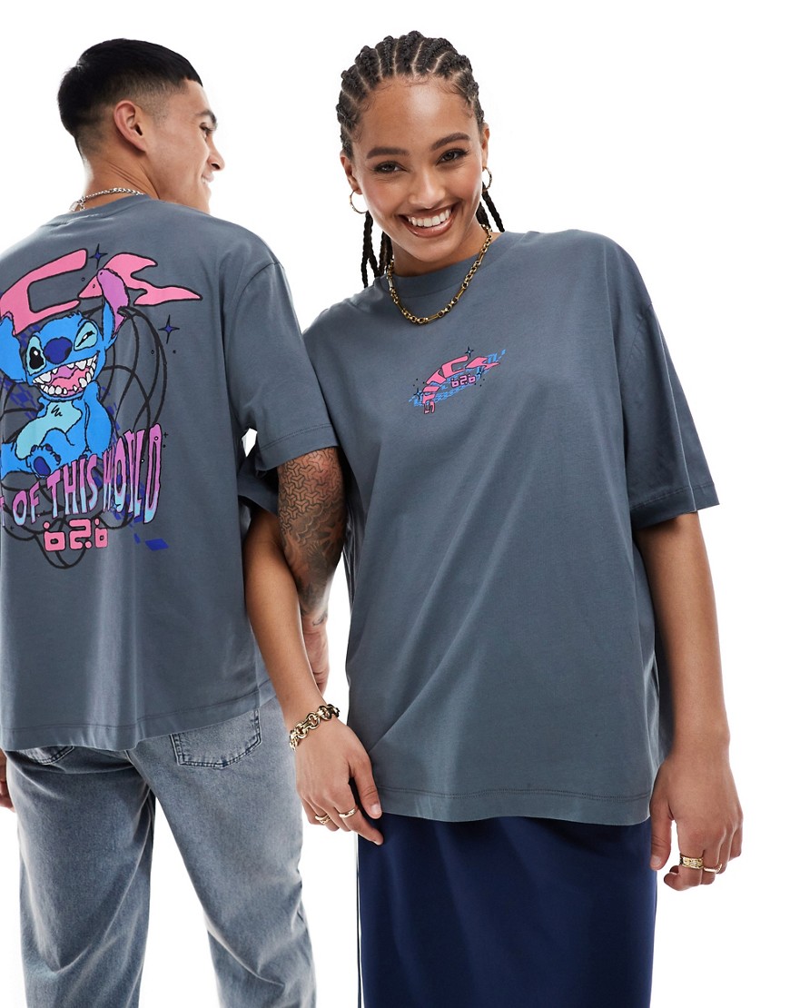 Disney - T-shirt unisexe oversize avec imprimés Stitch sous licence - Asos Design - Modalova