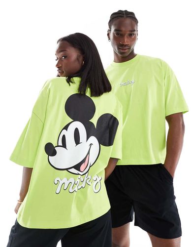 Disney - T-shirt unisexe oversize coupe carrée à imprimé Mickey Mouse - vif - Asos Design - Modalova