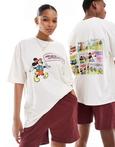 Ensemble de pyjama avec imprimé camping Mickey Mouse - Crème - Asos Design - Modalova