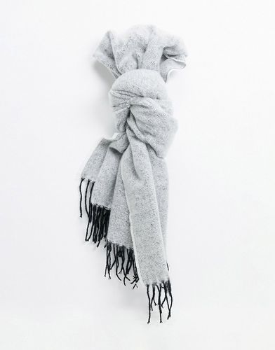 Écharpe bicolore à franges - Noir et blanc - Asos Design - Modalova
