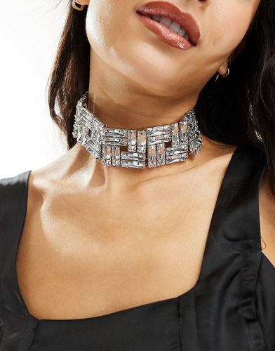 Édition limitée - Large collier ras de cou avec cristaux taille baguette - Asos Design - Modalova
