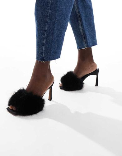 Heartbreak - Mules en fausse fourrure à talon mi-haut - Asos Design - Modalova