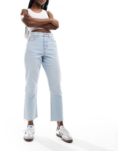 Jean droit raccourci à taille mi-haute - délavé - Asos Design - Modalova