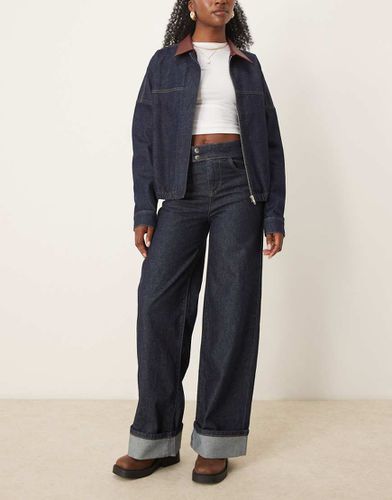 Jean slim à revers - Indigo - Asos Design - Modalova