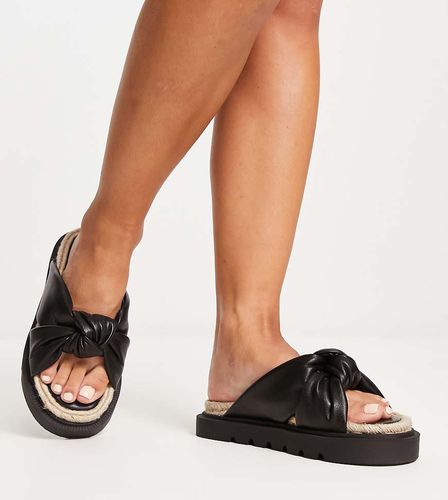 Jemima - Espadrilles larges à brides croisées - Noir - Asos Design - Modalova