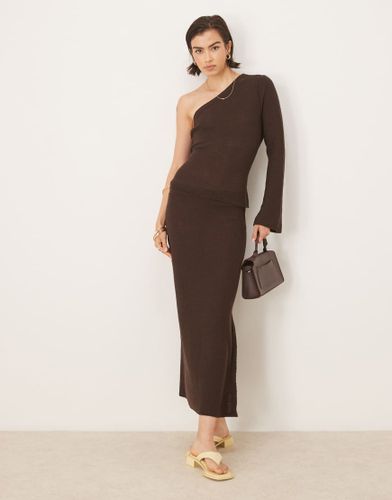 Jupe longue d'ensemble en maille - Chocolat - Asos Design - Modalova