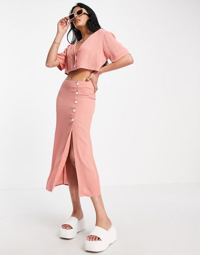 Jupe mi-longue d'ensemble froissée à boutons sur le côté - Asos Design - Modalova