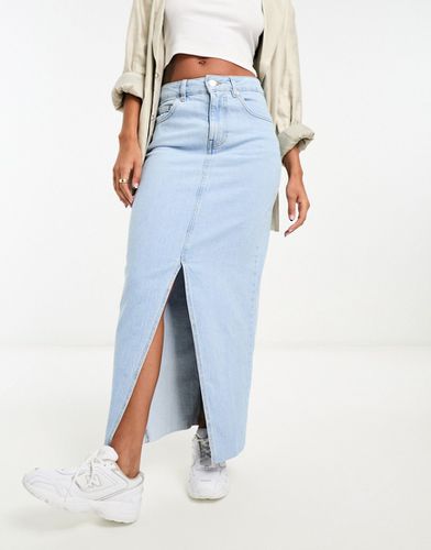 Jupe mi-longue en jean délavé à ourlet fendu - Asos Design - Modalova