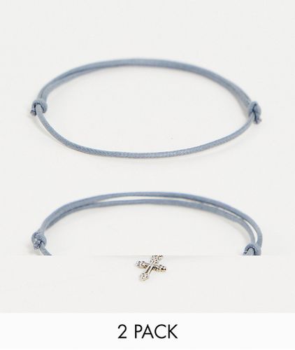 Lot de 2 bracelets de cheville à breloque croix - ASOS DESIGN - Modalova