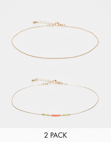 Lot de 2 bracelets de cheville avec perles - Asos Design - Modalova