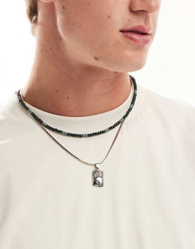 Lot de 2 colliers avec perles et pendentif effet fondu - Asos Design - Modalova