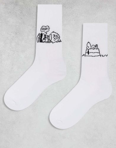 Lot de 2 paires de chaussettes avec motif Snoopy et Charlie - Asos Design - Modalova