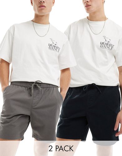 Lot de 2 shorts chino ajustés avec taille élastique - Noir/ - Asos Design - Modalova