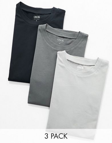 Lot de 3 t-shirts ras de cou à coupe décontractée - Différentes couleurs - Asos Design - Modalova