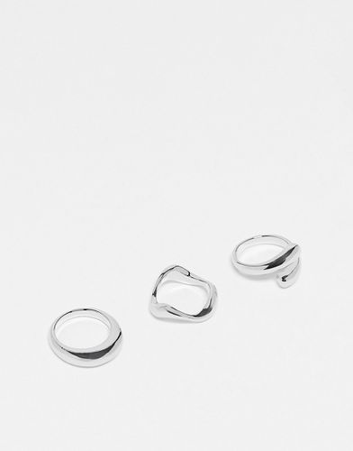 Lot de 3 bagues minimalistes variées - Asos Design - Modalova