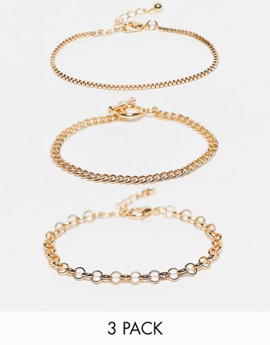 Lot de 3 bracelets avec fermoir en T - Asos Design - Modalova