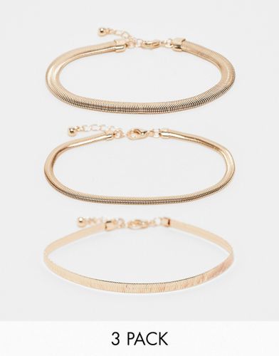 Lot de 3 bracelets en maille serpent - Asos Design - Modalova