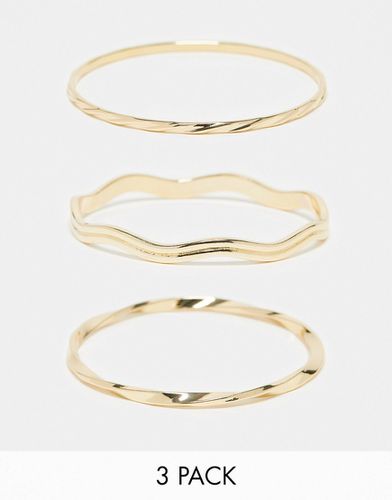 Lot de 3 bracelets joncs variés - Asos Design - Modalova