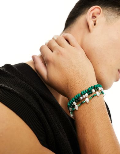 Lot de 3 bracelets ornés de perles et et breloques - Asos Design - Modalova