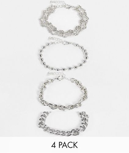 Lot de 4 bracelets à détail papillon - ASOS DESIGN - Modalova