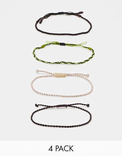 Lot de 4 bracelets de corde - Tons neutres - Asos Design - Modalova