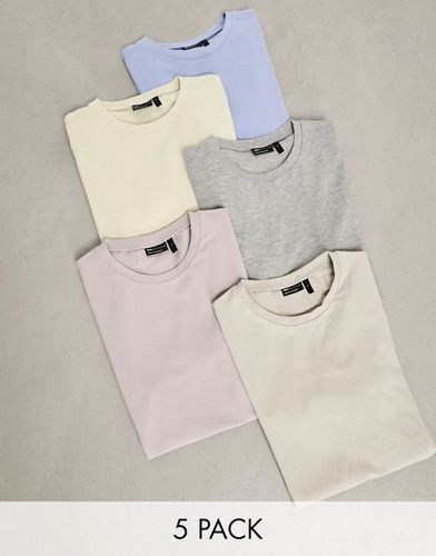 Lot de 5 t-shirts moulants - Couleurs multiples - Asos Design - Modalova