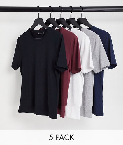 Lot de 5 t-shirts ras de cou moulants - Multiples couleurs - Asos Design - Modalova