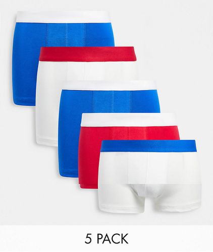 Lot de 5 boxers à taille contrastante - Asos Design - Modalova