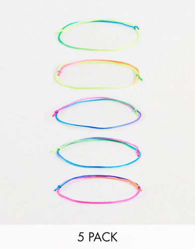 Lot de 5 paires de bracelets en cordon - Asos Design - Modalova