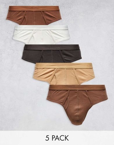 Lot de 5 slips côtelées - Asos Design - Modalova