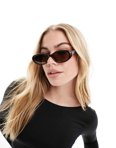 Lunettes de soleil à verres ovales biseautés - cristal - Asos Design - Modalova