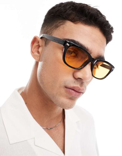 Lunettes de soleil carrées avec verres ambre - Asos Design - Modalova