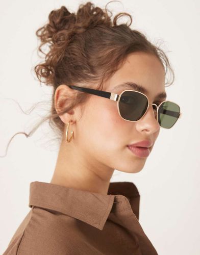 Lunettes de soleil carres et angulaires en mtal avec verres G15 - Asos Design - Modalova