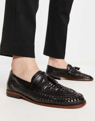 Mocassins en cuir tressé - Noir - Asos Design - Modalova