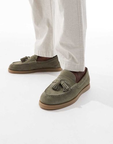 Mocassins en daim  pampilles - Kaki - Asos Design - Modalova