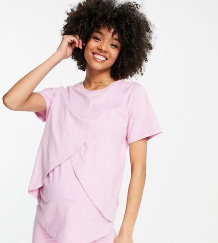 ASOS DESIGN Maternity - Mix & Match - T-shirt de pyjama d'allaitement en coton - - PINK - ASOS Maternity - Nursing - Modalova