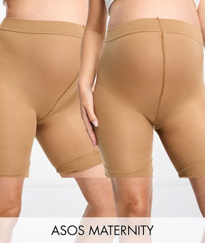 Maternity - Lot de 2 shorts anti-irritations - Bronze doré - Asos Design - Modalova