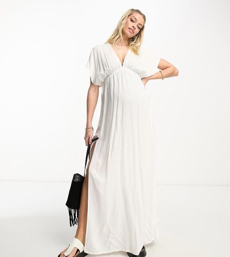 Maternity - Robe de plage longue à manches évasées avec lien noué sur la taille - Asos Design - Modalova