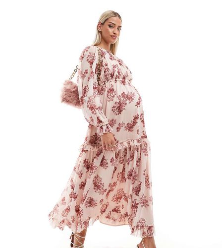 ASOS DESIGN Maternity - Robe longue à volants - Rose fleuri - Asos Maternity - Modalova