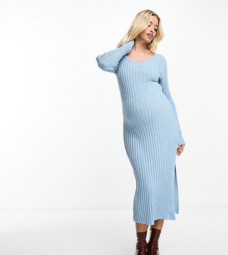 ASOS DESIGN Maternity - Robe mi-longue en maille texturée avec encolure carrée - Asos Maternity - Modalova