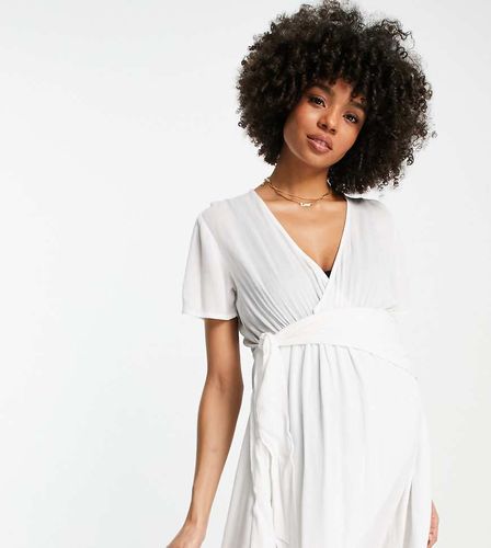 ASOS DESIGN Maternity - Vêtement de plage transparent effet froissé avec lien noué à l'avant - Asos Maternity - Modalova