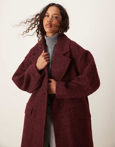 Manteau confortable en maille bouclée - Bordeaux - Asos Design - Modalova