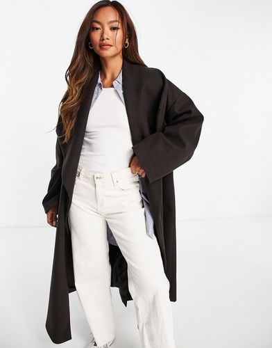 Manteau habillé oversize effet cascade - foncé - Asos Design - Modalova