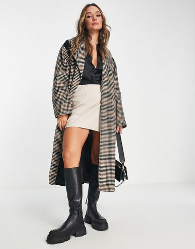 Manteau habillé en laine mélangée à carreaux effet raccordé - Asos Design - Modalova