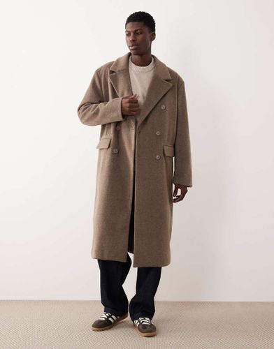 Manteau long oversize aspect laine - Taupe - Asos Design - Modalova