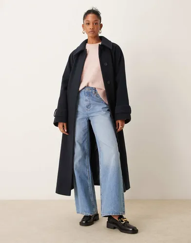 Manteau long à col habillé brossé - Asos Design - Modalova