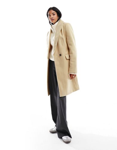 Manteau mi-long coupe ajustée élégante - Camel - Asos Design - Modalova